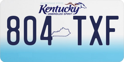 KY license plate 804TXF