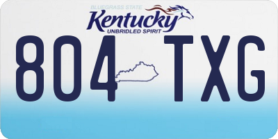 KY license plate 804TXG