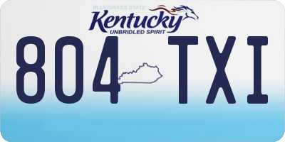KY license plate 804TXI