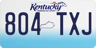 KY license plate 804TXJ
