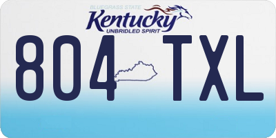 KY license plate 804TXL