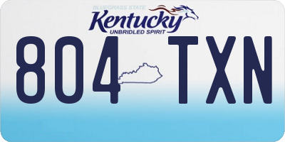 KY license plate 804TXN