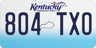 KY license plate 804TXO