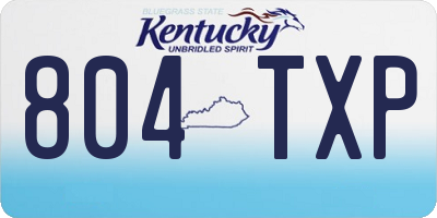 KY license plate 804TXP