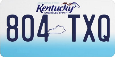 KY license plate 804TXQ