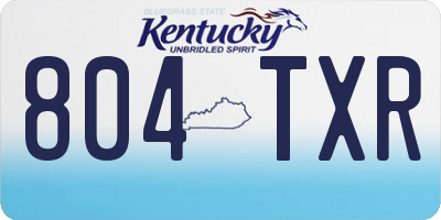 KY license plate 804TXR