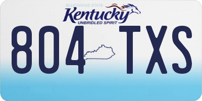 KY license plate 804TXS