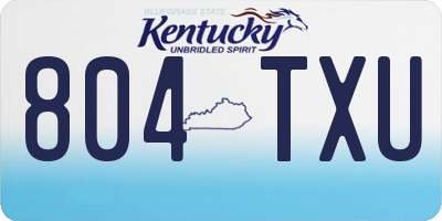 KY license plate 804TXU
