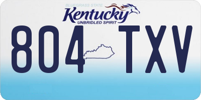 KY license plate 804TXV
