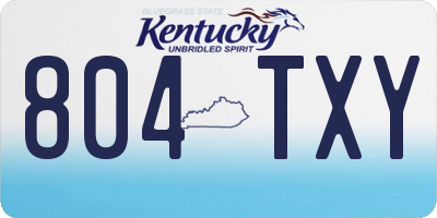 KY license plate 804TXY