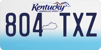 KY license plate 804TXZ