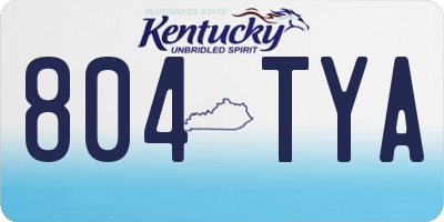 KY license plate 804TYA