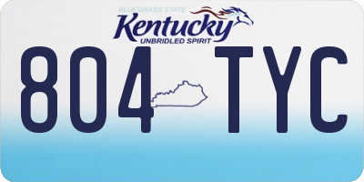 KY license plate 804TYC