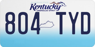 KY license plate 804TYD