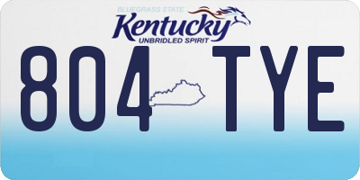 KY license plate 804TYE