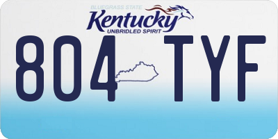 KY license plate 804TYF