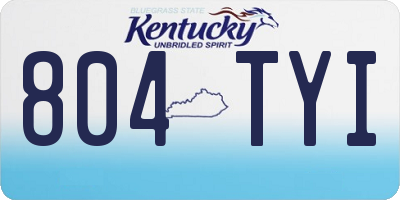 KY license plate 804TYI