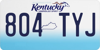KY license plate 804TYJ