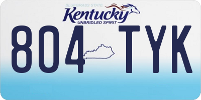 KY license plate 804TYK