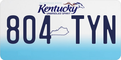 KY license plate 804TYN