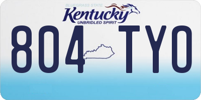 KY license plate 804TYO