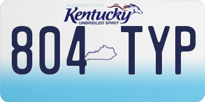 KY license plate 804TYP