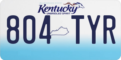 KY license plate 804TYR