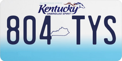 KY license plate 804TYS