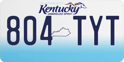 KY license plate 804TYT