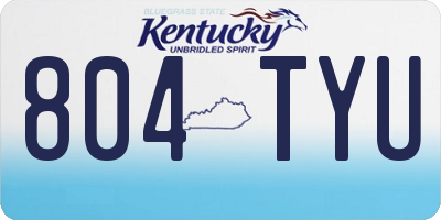 KY license plate 804TYU