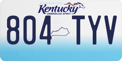 KY license plate 804TYV