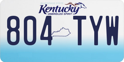 KY license plate 804TYW