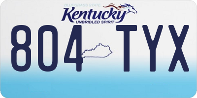 KY license plate 804TYX