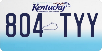 KY license plate 804TYY