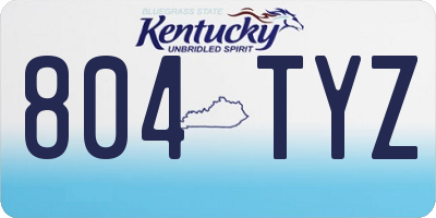 KY license plate 804TYZ