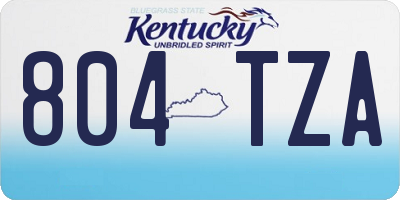 KY license plate 804TZA