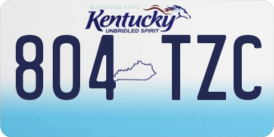 KY license plate 804TZC
