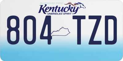 KY license plate 804TZD