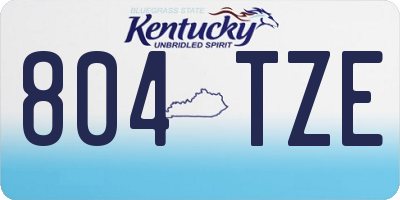 KY license plate 804TZE