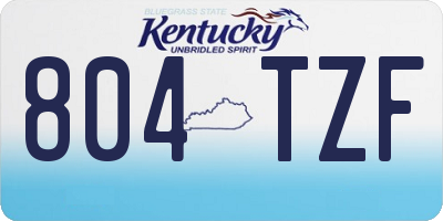 KY license plate 804TZF