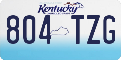 KY license plate 804TZG