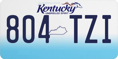 KY license plate 804TZI