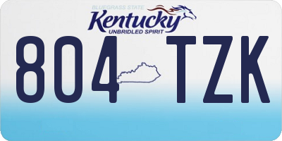 KY license plate 804TZK