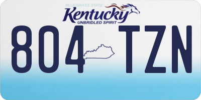 KY license plate 804TZN
