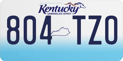 KY license plate 804TZO