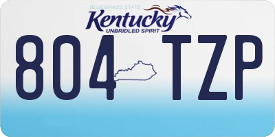 KY license plate 804TZP