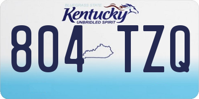 KY license plate 804TZQ