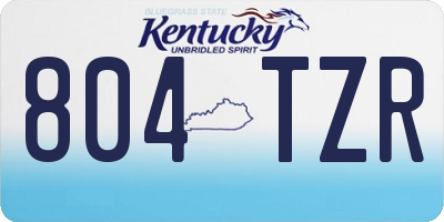 KY license plate 804TZR