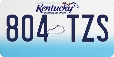 KY license plate 804TZS