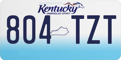 KY license plate 804TZT